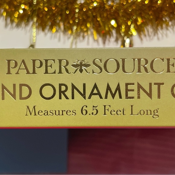 Paper Source Tinsel and Ornament Garland - Festive Green and Gold - Picture 2 of 10